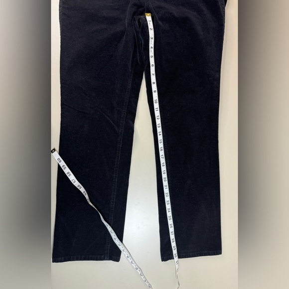 Corduroy Black Pull On Straight Leg Womens 16 Spooky Fall Witchy Comfort Stretch - Picture 10 of 13